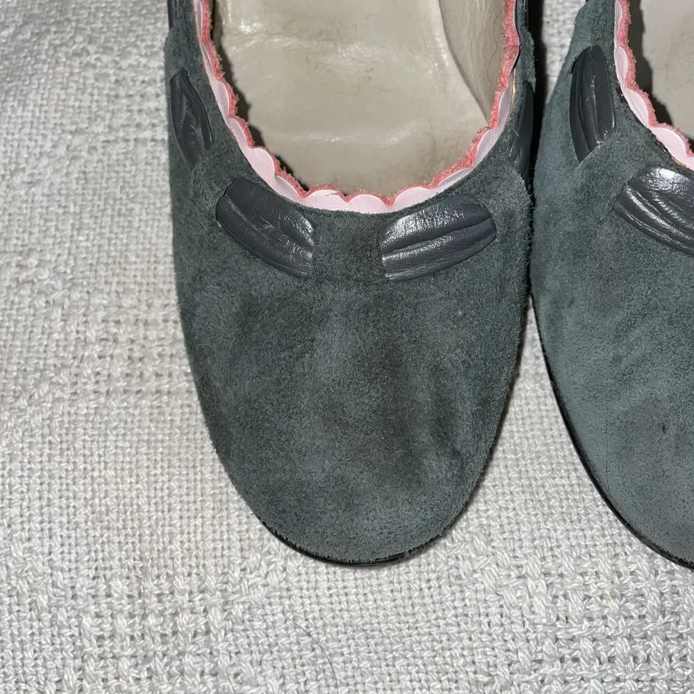 Abul Khair Egypt Women’s Dressy Pumps Size 39 U.S. 8 M Gray Suede Leather Party